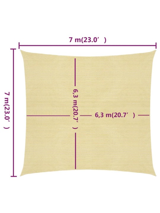 Saulessargs, 160 g/m², bēšs, 7x7 m, hdpe