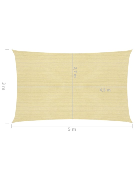 Saulessargs, 160 g/m², bēšs, 3x5 m, hdpe