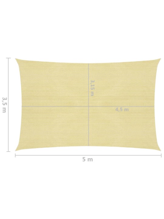 Saulessargs, 160 g/m², bēšs, 3,5x5 m, hdpe