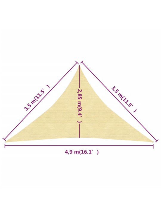 Saulessargs, 160 g/m², bēšs, 3,5x3,5x4,9 m, hdpe