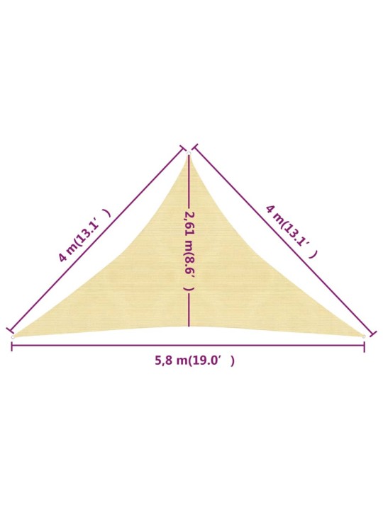 Saulessargs, 160 g/m², bēšs, 4x4x5,8 m, hdpe