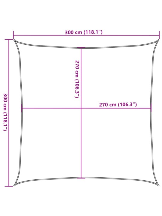 Saulessargs, 160 g/m², sarkanbrūns, 3x3 m, hdpe