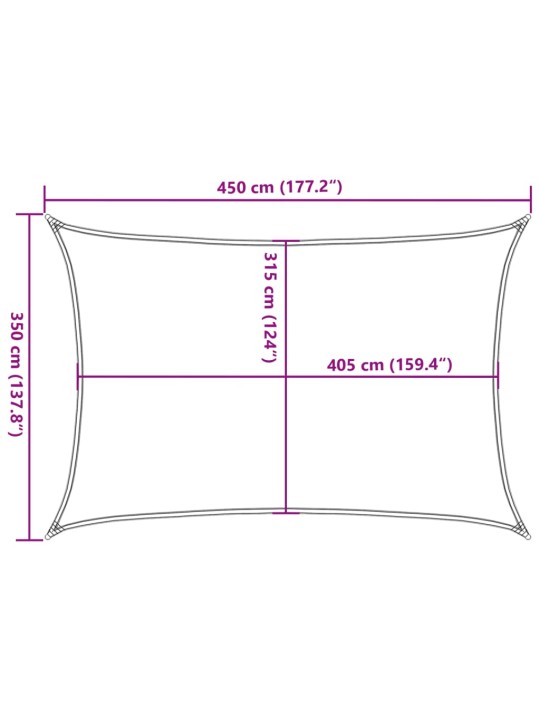 Saulessargs, 160 g/m², taisnstūra, sarkanbrūns, 3,5x4,5 m, hdpe