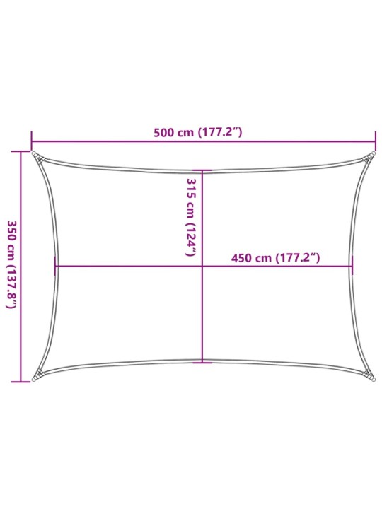Saulessargs, 160 g/m², taisnstūra, sarkanbrūns, 3,5x5 m, hdpe