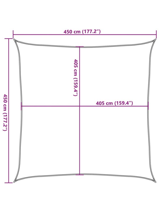 Saulessargs, 160 g/m², pelēkbrūns, 4,5x4,5 m, hdpe