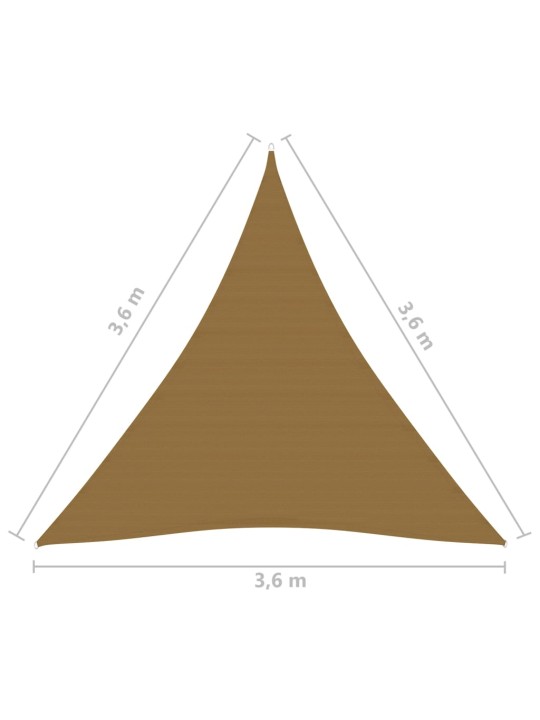 Saulessargs, 160 g/m², pelēkbrūns, 3,6x3,6x3,6 m, hdpe
