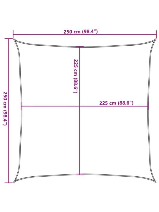 Saulessargs, 160 g/m², zils, 2,5x2,5 m, hdpe