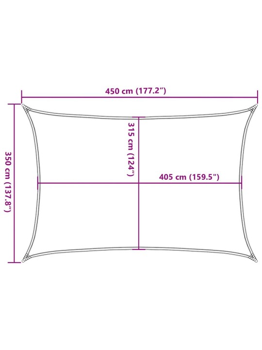 Saulessargs, 160 g/m², taisnstūra, zils, 3,5x4,5 m, hdpe