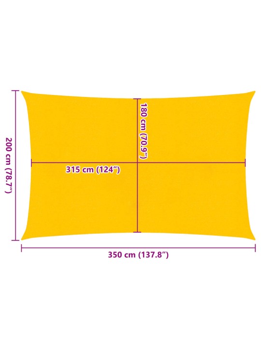 Saulessargs, 160 g/m², taisnstūra, dzeltens, 2x3,5 m, hdpe