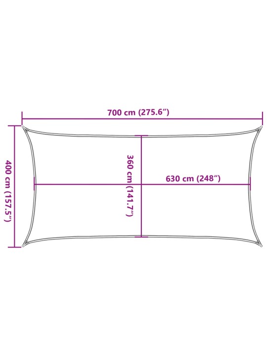 Saulessargs, 160 g/m², taisnstūra, dzeltens, 4x7 m, hdpe