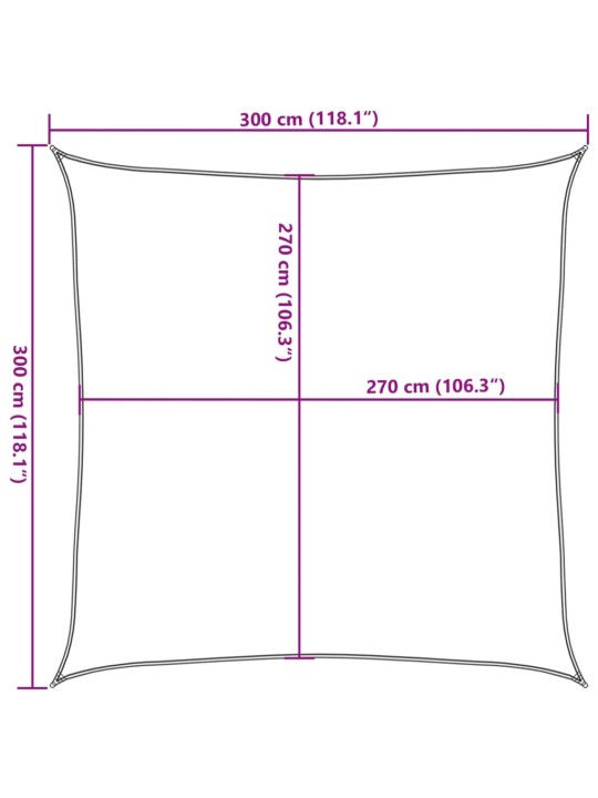 Saulessargs, 160 g/m², sarkans, 3x3 m, hdpe