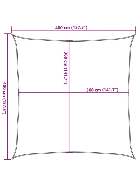 Saulessargs, 160 g/m², sarkans, 4x4 m, hdpe