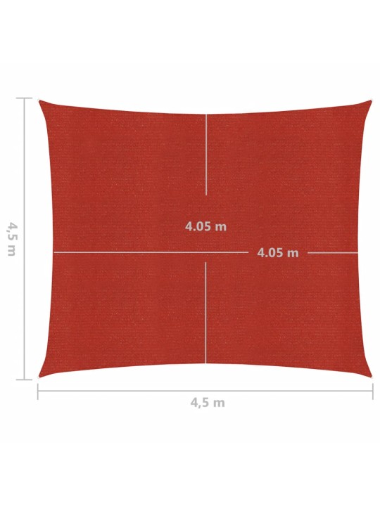 Saulessargs, 160 g/m², sarkans, 4,5x4,5 m, hdpe