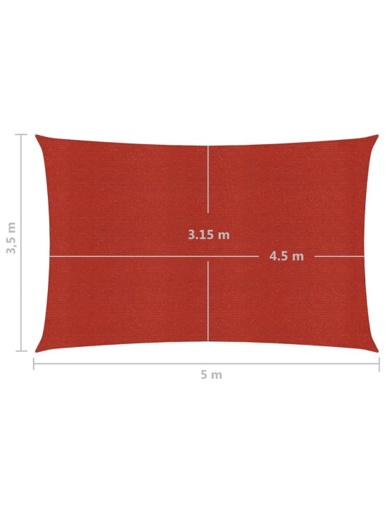 Saulessargs, 160 g/m², sarkans, 3,5x5 m, hdpe
