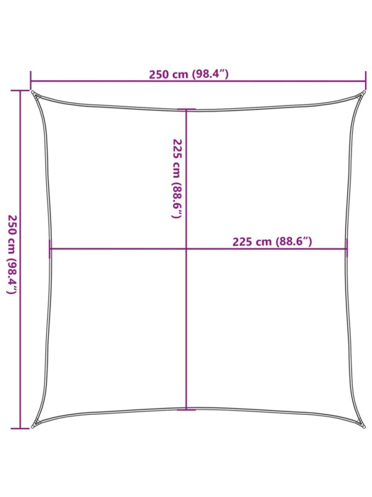 Saulessargs, 160 g/m², oranžs, 2,5x2,5 m, hdpe