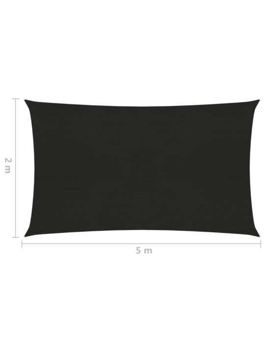 Saulessargs, 160 g/m², melns, 2x5 m, hdpe