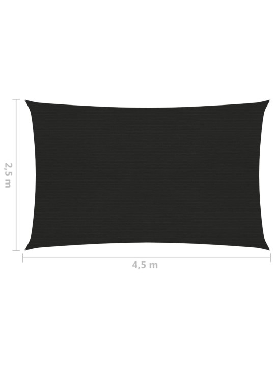Saulessargs, 160 g/m², melns, 2,5x4,5 m, hdpe