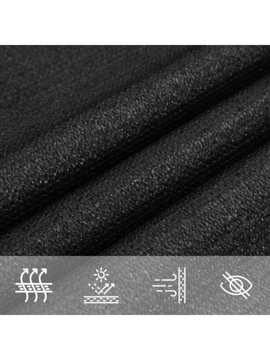 Saulessargs, 160 g/m², melns, 5x7 m, hdpe