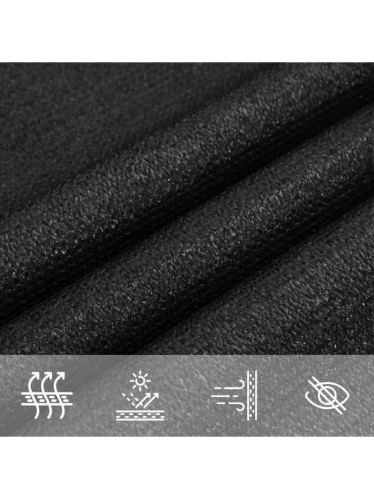 Saulessargs, 160 g/m², taisnstūra, melns, 6x8 m, hdpe