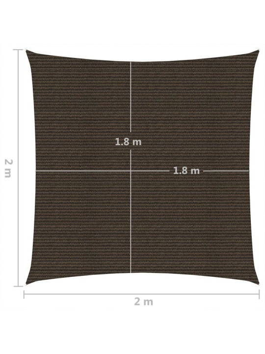 Saulessargs, 160 g/m², brūns, 2x2 m, hdpe