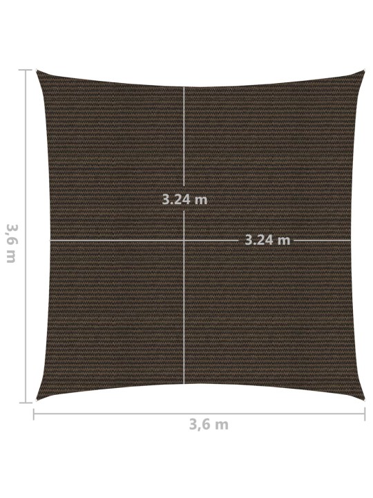 Saulessargs, 160 g/m², brūns, 3,6x3,6 m, hdpe