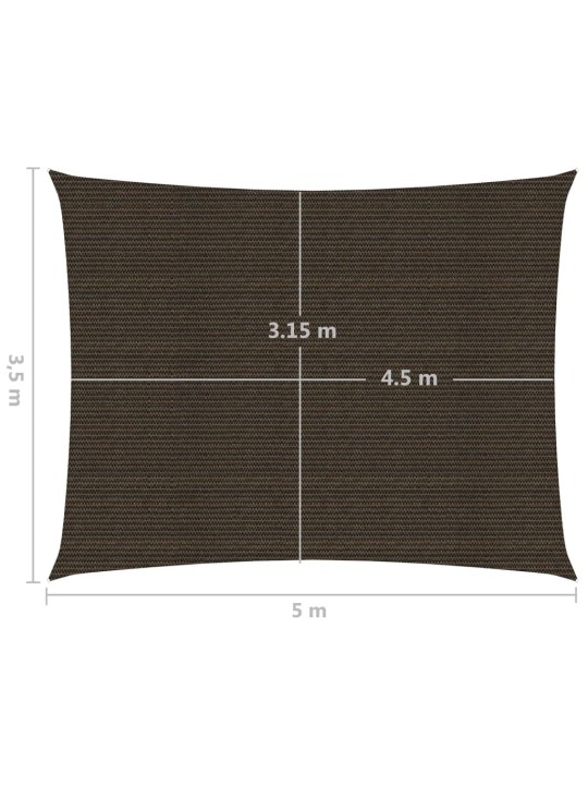 Saulessargs, 160 g/m², brūns, 3,5x5 m, hdpe