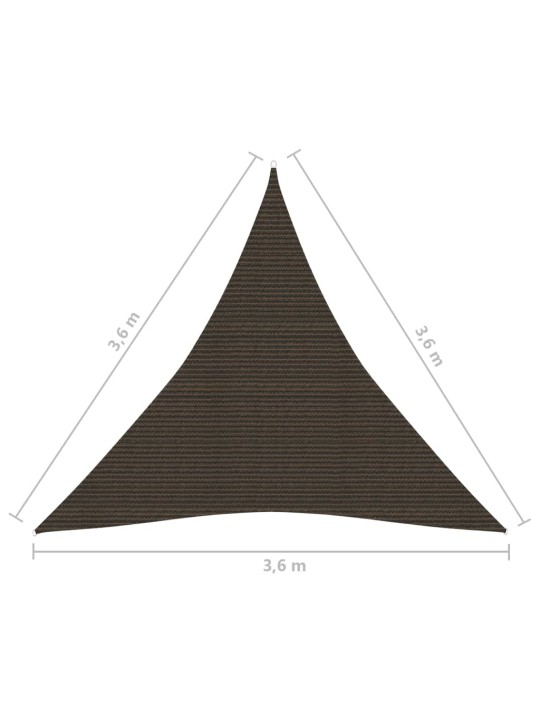 Saulessargs, 160 g/m², brūns, 3,6x3,6x3,6 m, hdpe