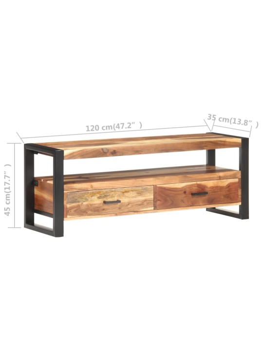 Tv galdiņš, 120x35x45 cm, masīvkoks ar medus apdari