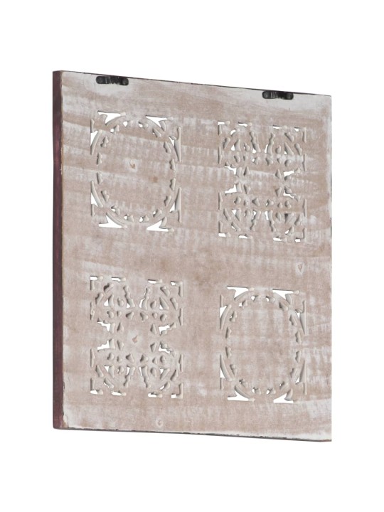 Sienas panelis, grebts ar rokām, mdf, 40x40x1,5 cm, brūni balts