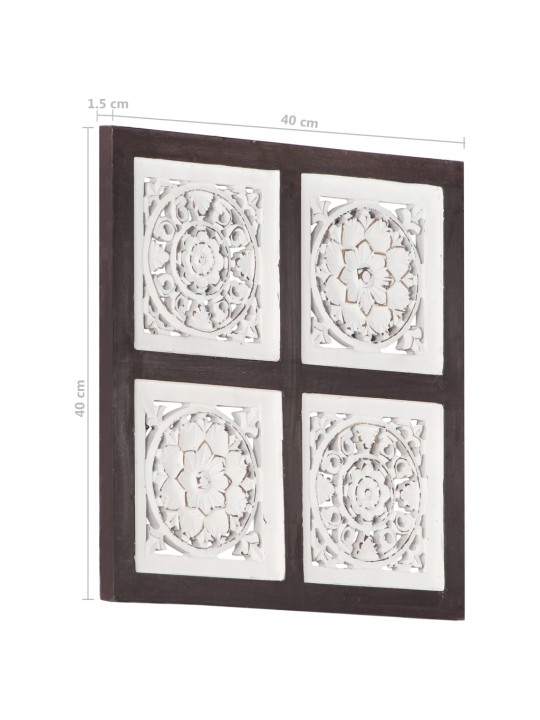 Sienas panelis, grebts ar rokām, mdf, 40x40x1,5 cm, brūni balts