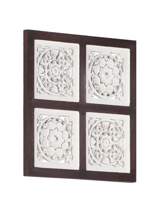Sienas panelis, grebts ar rokām, mdf, 40x40x1,5 cm, brūni balts