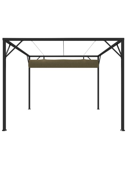 Dārza nojume ar izvelkamu jumtu, 3x3 m, pelēkbrūna, 180 g/m²
