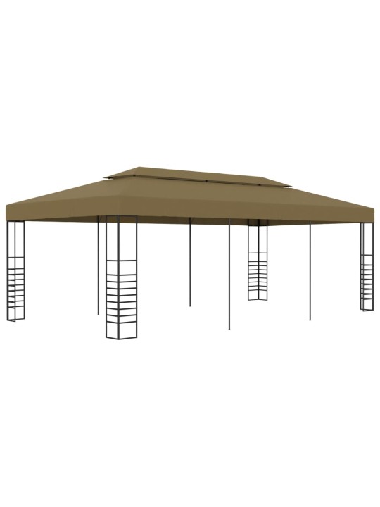 Dārza nojume, 6x3x2,7 m, pelēkbrūna, 180 g/m²