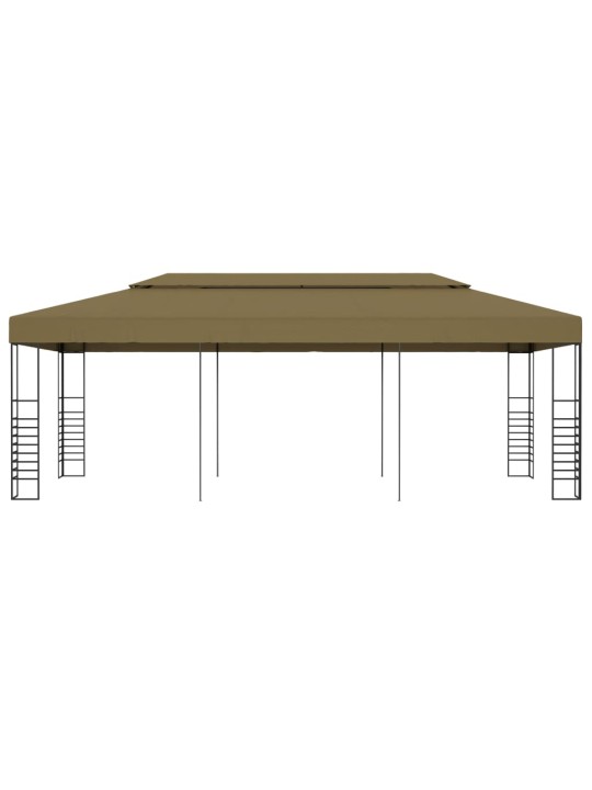 Dārza nojume, 6x3x2,7 m, pelēkbrūna, 180 g/m²