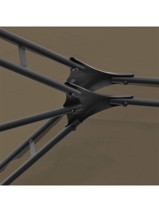 Dārza nojume ar aizkariem, 4x3 m, pelēkbrūna, 180 g/m²