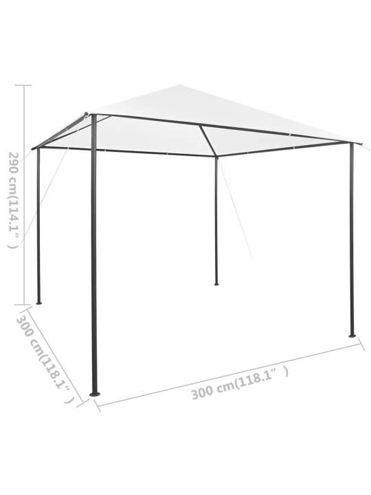 Dārza nojume, 3x3x2,9 m, balta, 180 g/m²