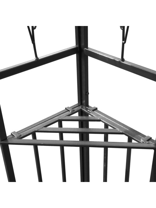Dārza nojume ar dubulto jumtu, 3x4 m, pelēkbrūna, 180 g/m²