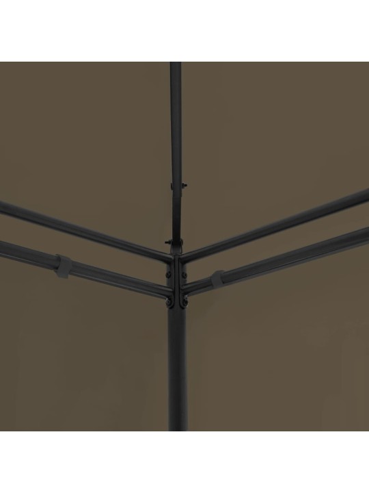Dārza nojume ar aizkariem, 600x298x270 cm, pelēkbrūna, 180g/m²