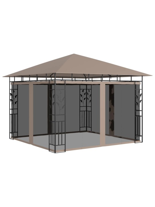 Dārza nojume ar moskītu tīklu, 3x3x2,73 m, 180g/m², pelēkbrūna