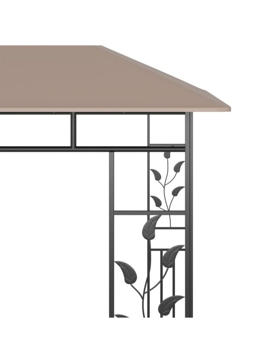 Dārza nojume ar moskītu tīklu, 3x3x2,73 m, 180g/m², pelēkbrūna