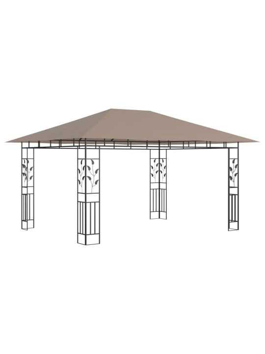 Dārza nojume ar moskītu tīklu, 4x3x2,73 m, 180g/m², pelēkbrūna