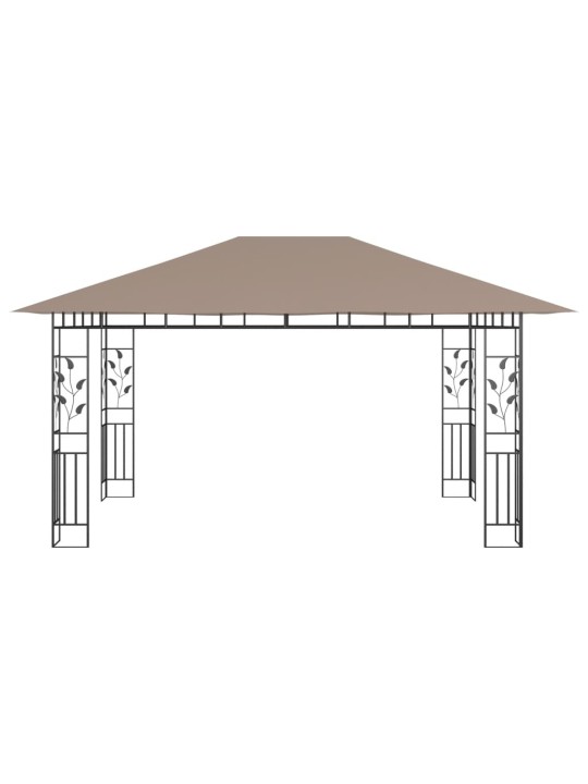 Dārza nojume ar moskītu tīklu, 4x3x2,73 m, 180g/m², pelēkbrūna