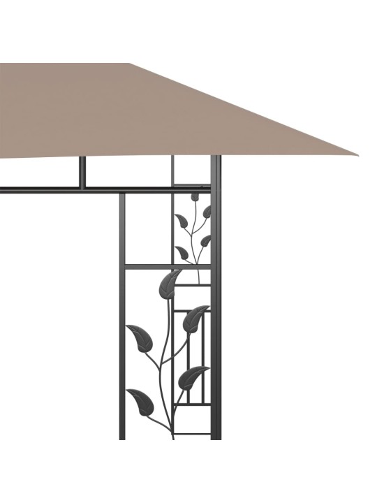 Dārza nojume ar moskītu tīklu, 4x3x2,73 m, 180g/m², pelēkbrūna