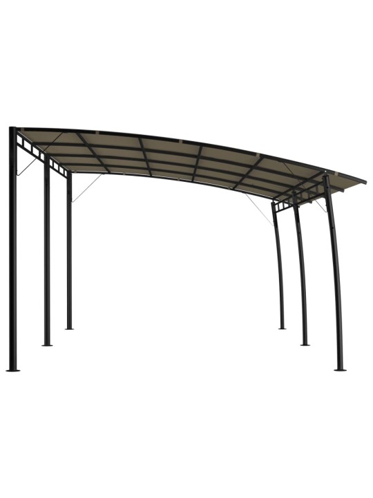 Dārza nojume, 6x3x2,55 m, pelēkbrūna
