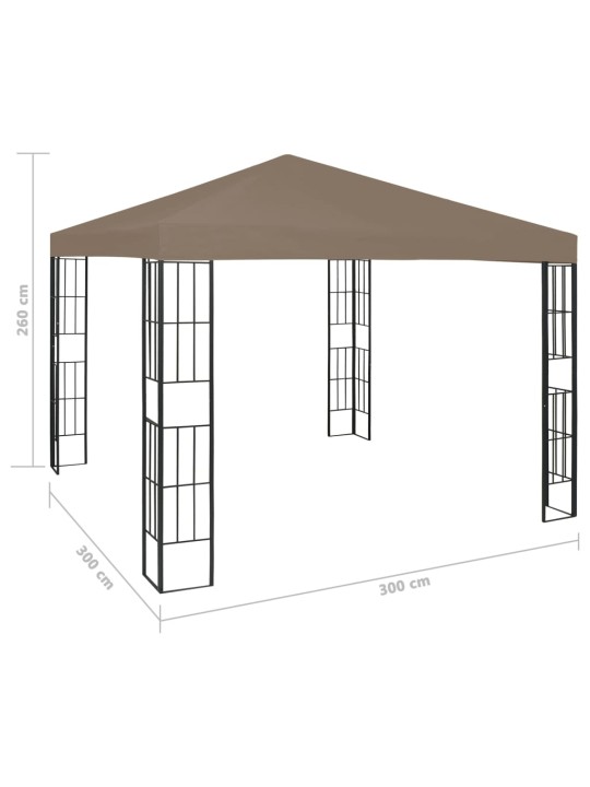 Dārza nojume, 3x3 m, pelēkbrūna