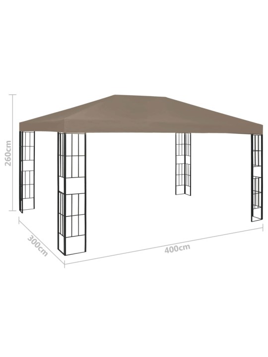 Dārza nojume, 4x3 m, pelēkbrūna