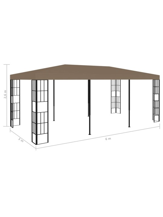 Dārza nojume, 6x3 m, pelēkbrūna