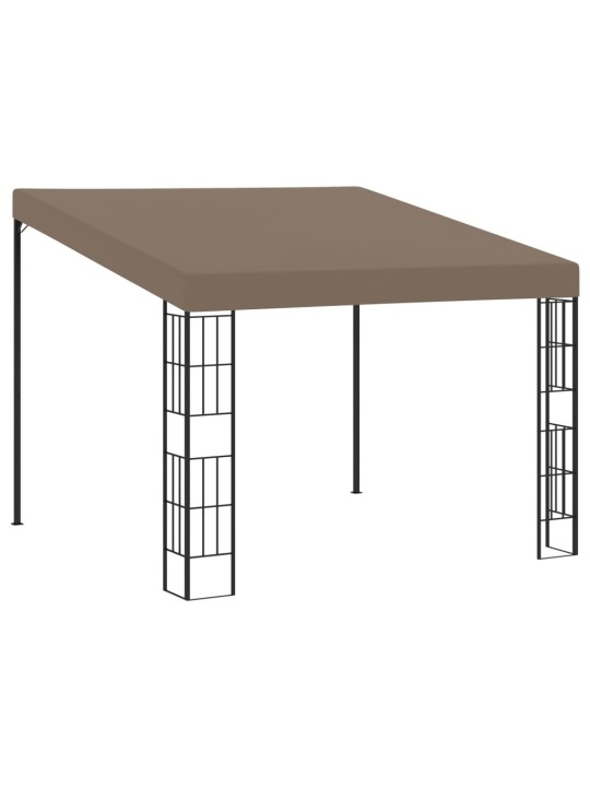 Dārza nojume, stiprināma pie sienas, 3x3 m, pelēkbrūns audums
