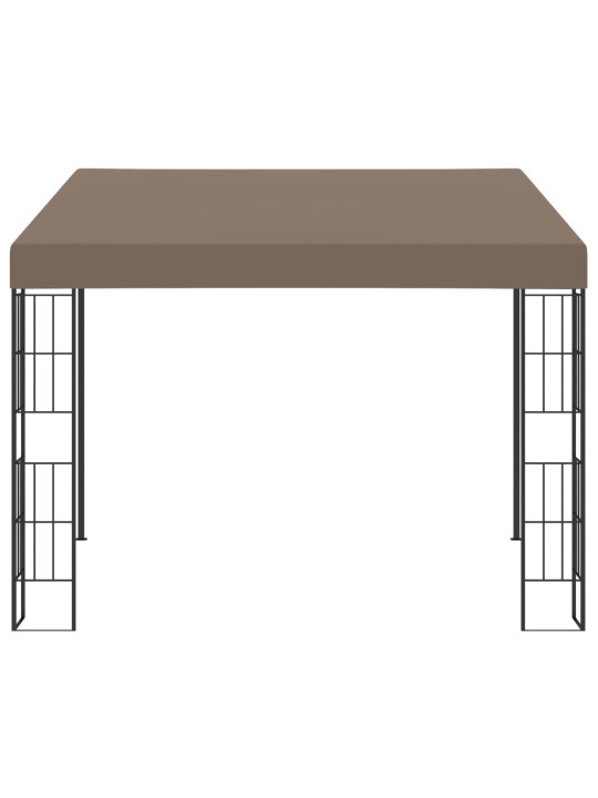 Dārza nojume, stiprināma pie sienas, 3x3 m, pelēkbrūns audums