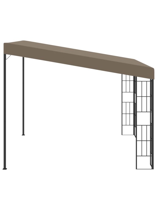 Dārza nojume, stiprināma pie sienas, 3x3 m, pelēkbrūns audums